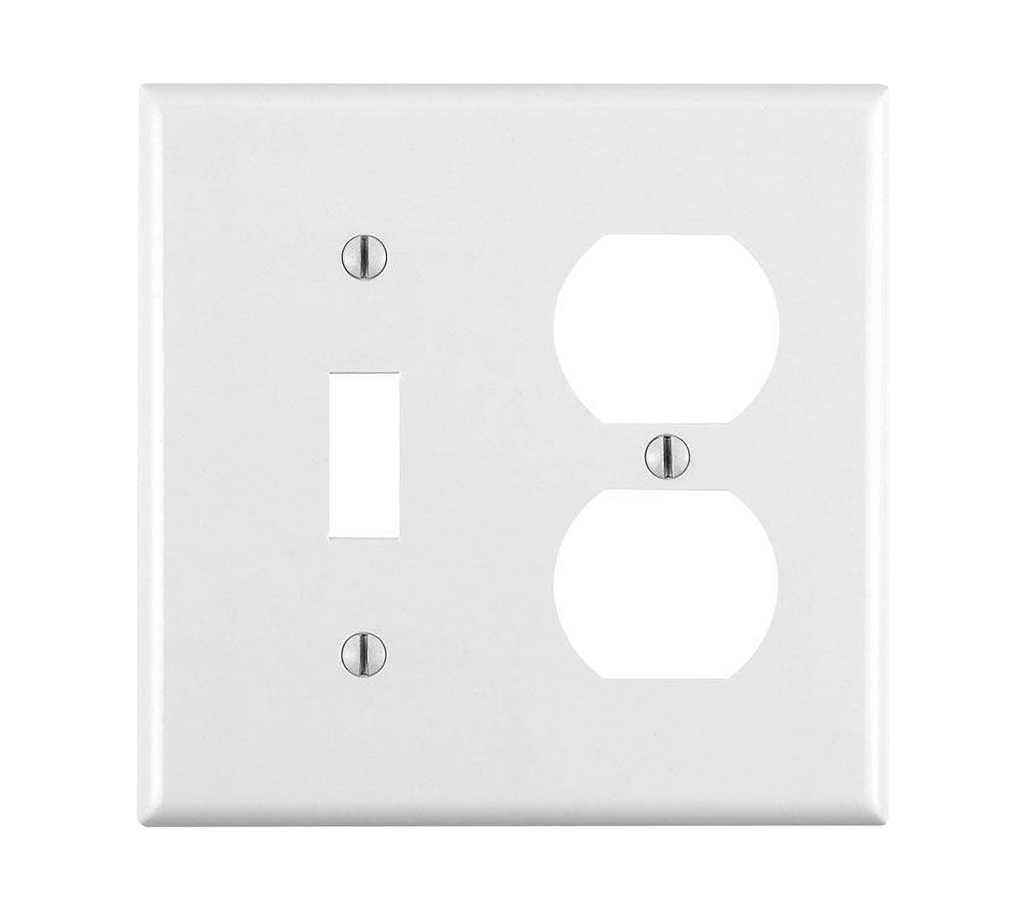 White Thermoset 2-Gang Toggle and Duplex Wall Plate