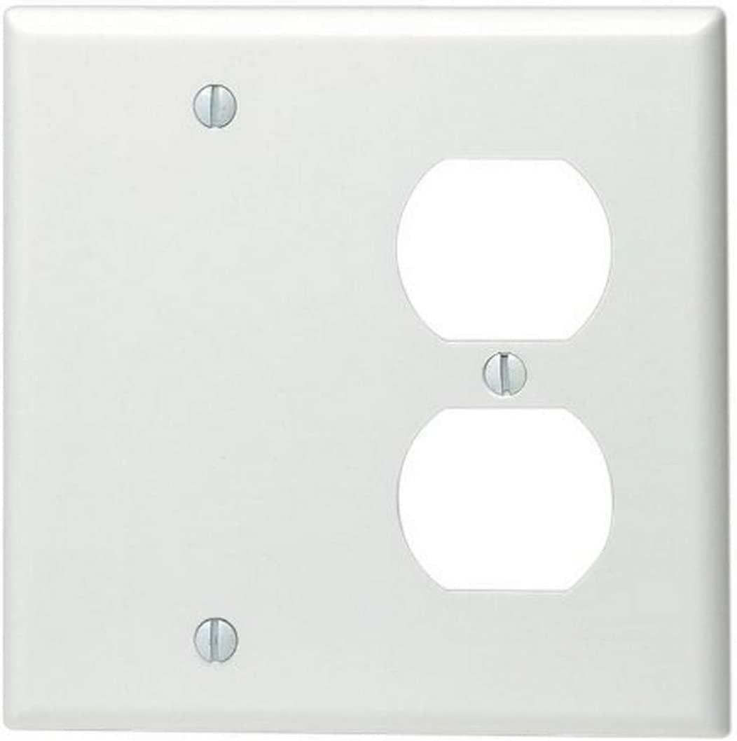 Leviton White 2-Gang Thermoset Plastic Blank Wall Plate