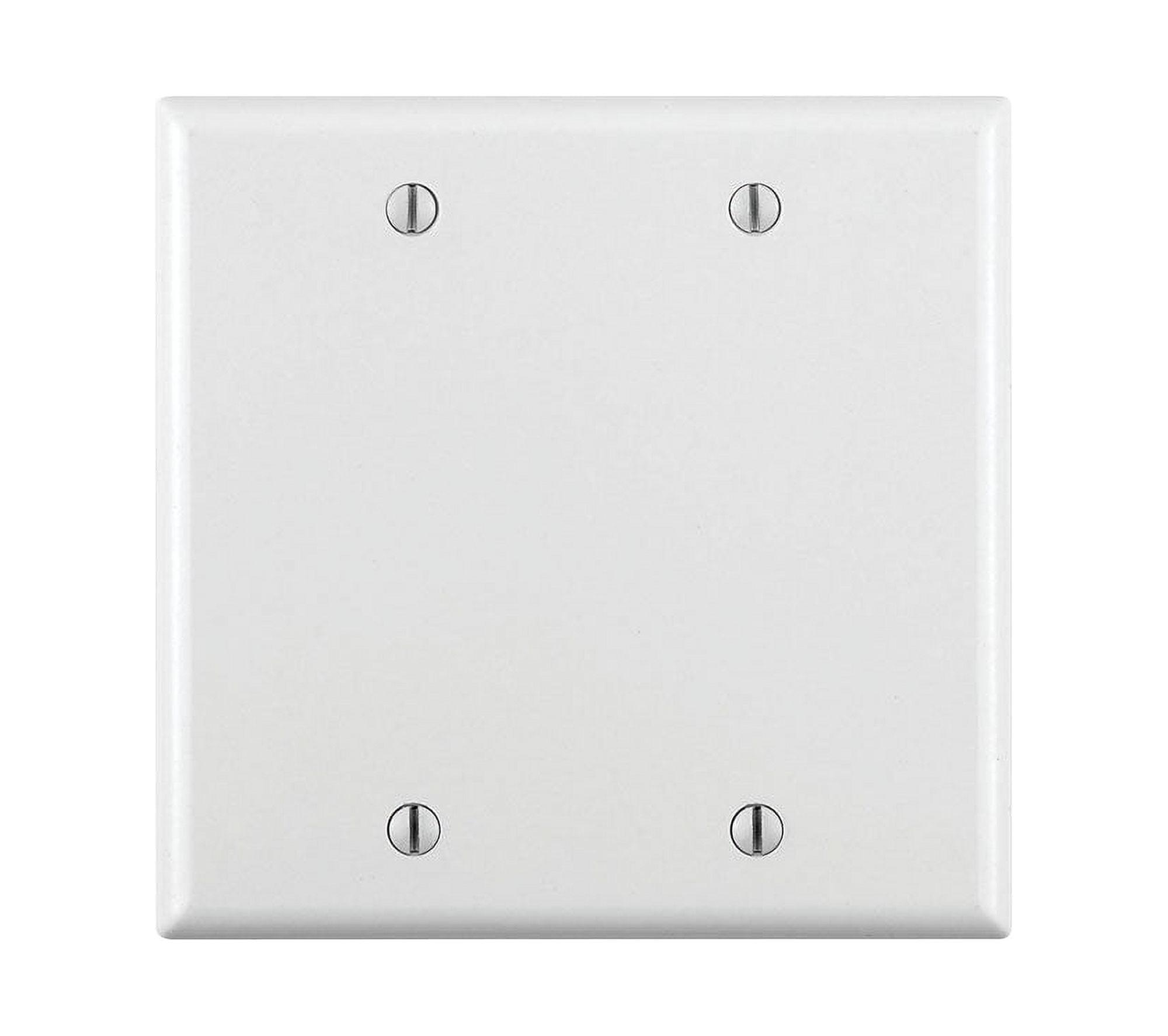 White Thermoset Plastic 2-Gang Blank Wall Plate