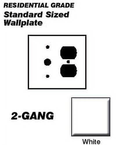 White Thermoset 2-Gang Duplex and Telephone Wallplate