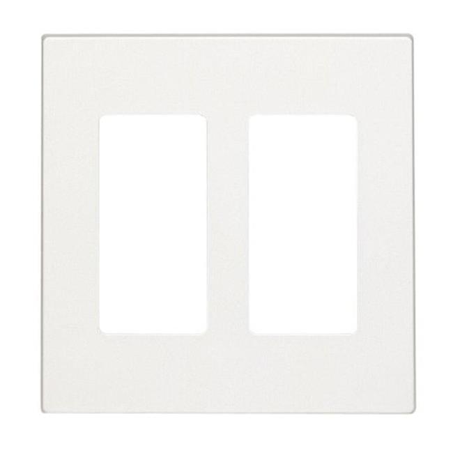 White Polycarbonate 2-Gang Screwless Decorator Wall Plate