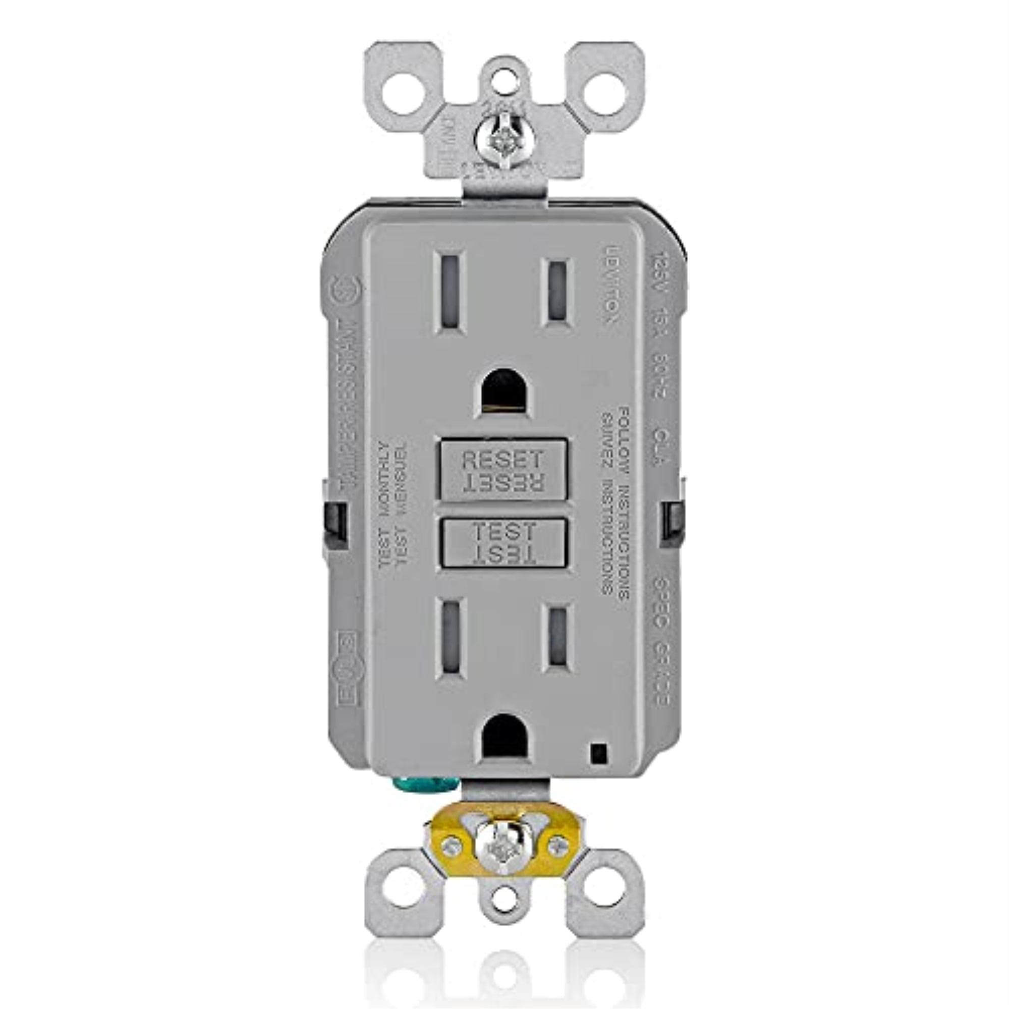 Leviton Gfci Outlet 15A 125V Polycarbonate Nema 5-15R Duplex Gray