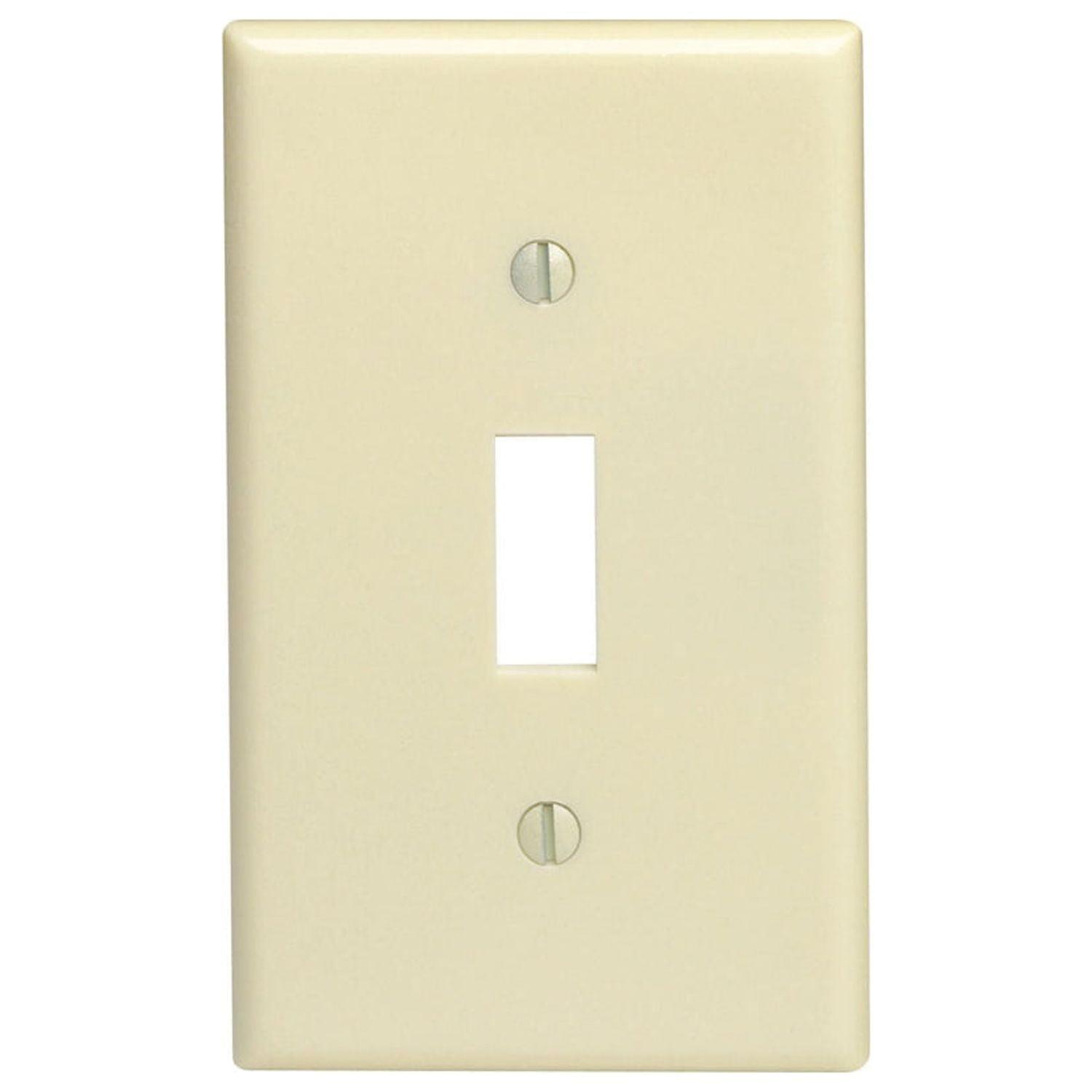 Leviton M25-86001-IMP Single Gang Ivory Single Toggle Wallplate 10 Pack
