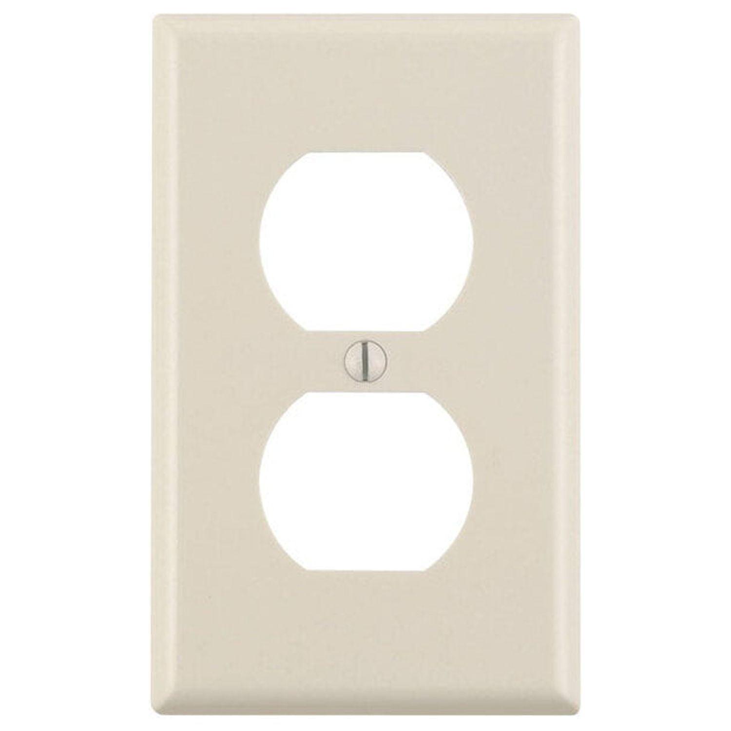 Light Almond Plastic Duplex Wall Plate Pack of 10