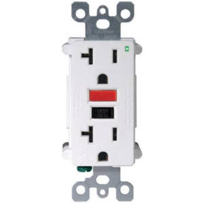 White Tamper Resistant GFCI Outlet with Indicator Light