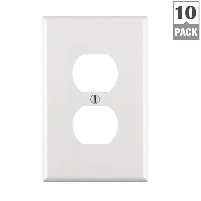 White Thermoplastic Nylon 1-Gang Duplex Wall Plate