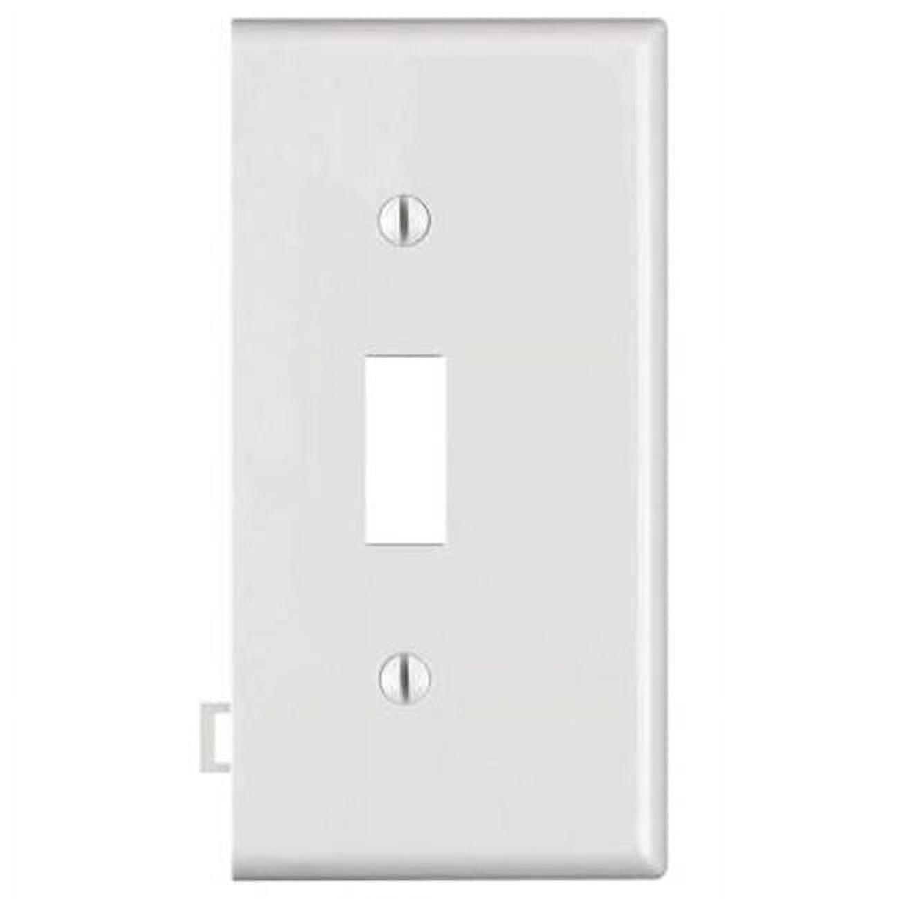 White 1-Gang Thermoplastic Toggle Switch Wall Plate