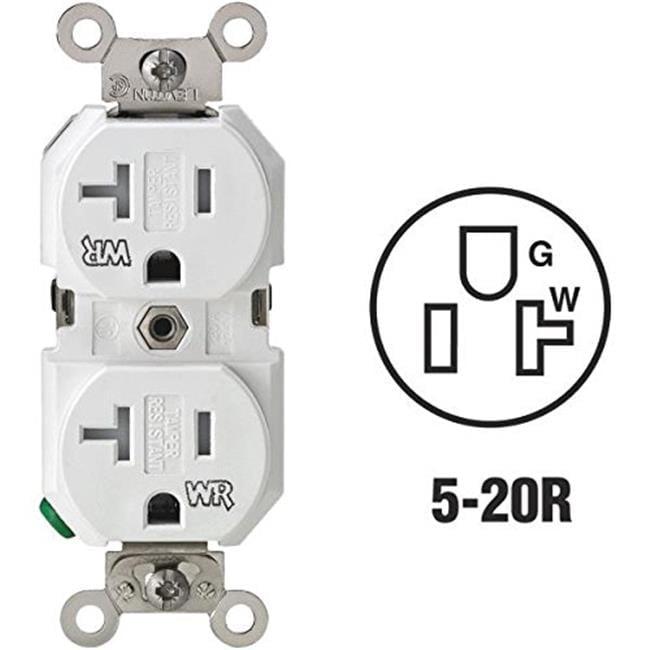 White 20-Amp Tamper Resistant Duplex Outlet with Wall Plate