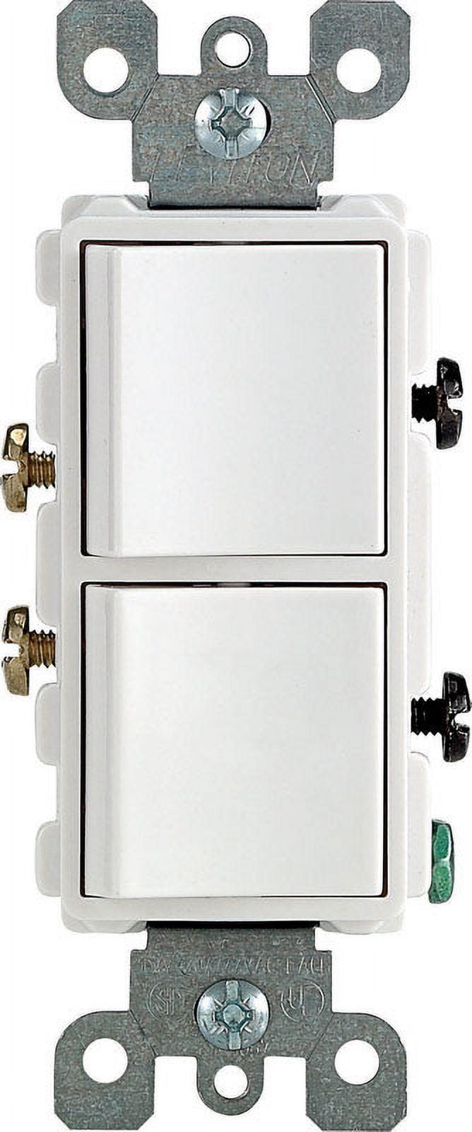 White Dual Rocker Combination Switch with Steel Strap