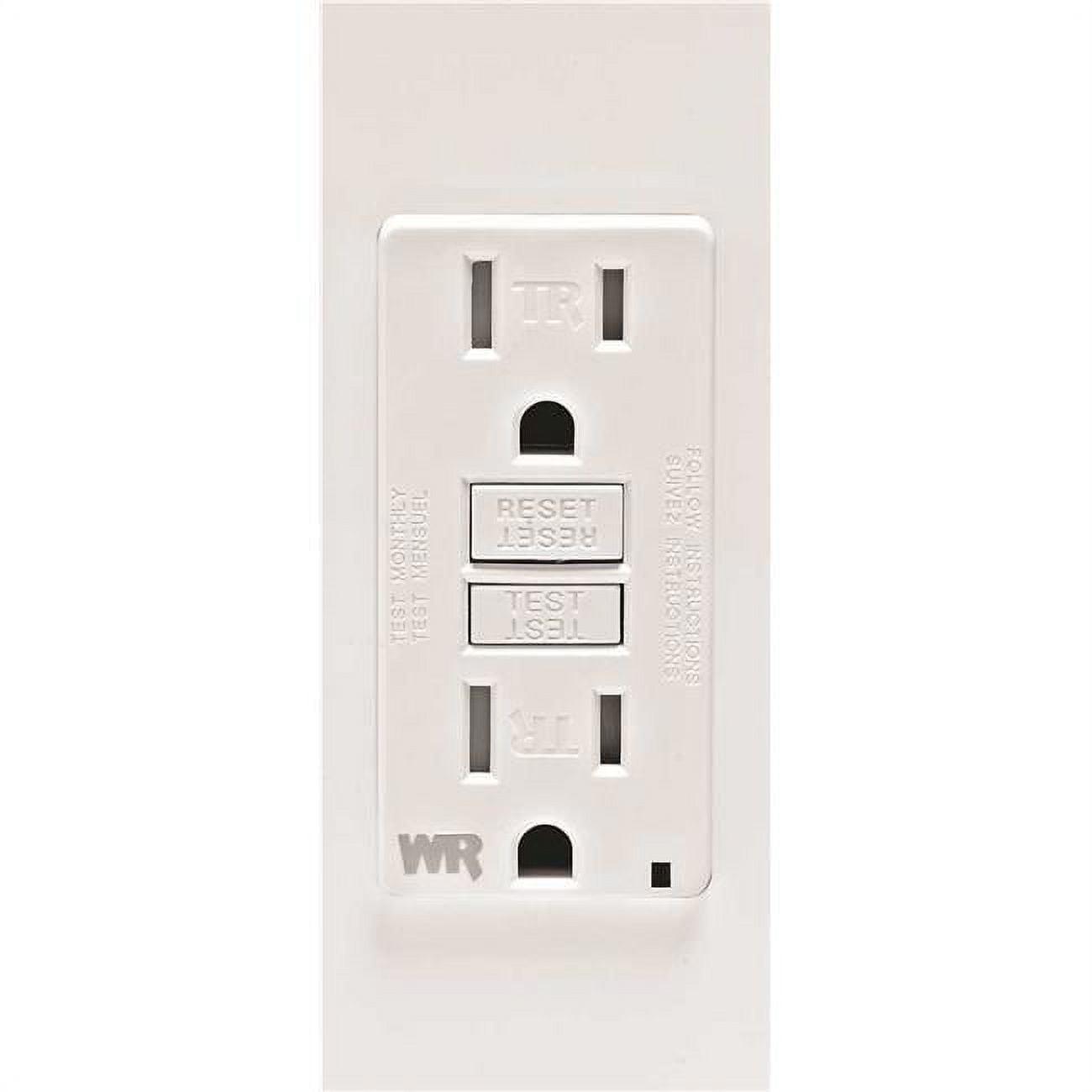 White Tamper-Resistant GFCI Receptacle with LED Indicator