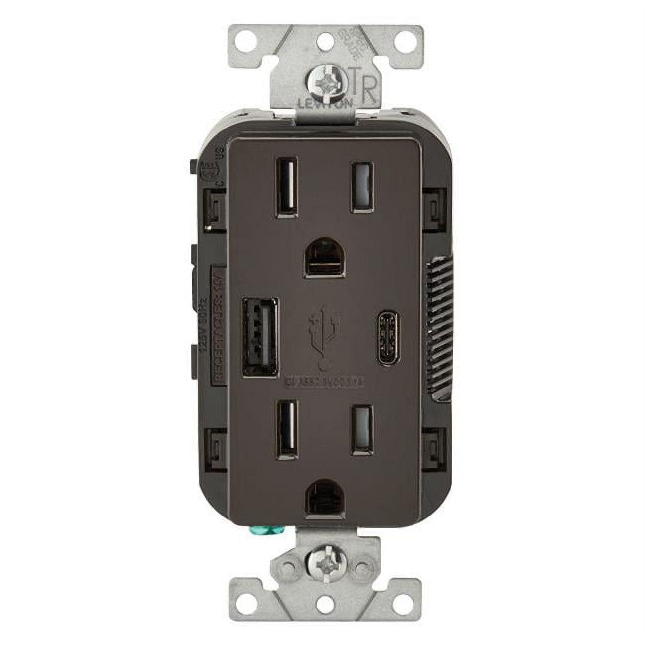 Leviton Brown Tamper-Resistant USB Wall Outlet Charger