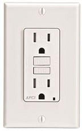 Smartlockpro 2-Pole Tamper-Resistant Duplex AFCI & GFCI Receptacle with Nema 5-15R, White - 125 V, 15 amp