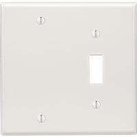 Leviton White 2 gang Thermoset Plastic Blank/Toggle Wall Plate 1 pk