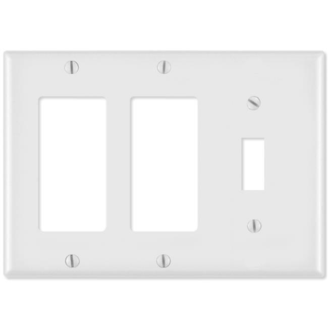 Leviton White 80431-00W 3-gang Thermoset Plastic Decorator/Toggle Wall Plate 1 pk