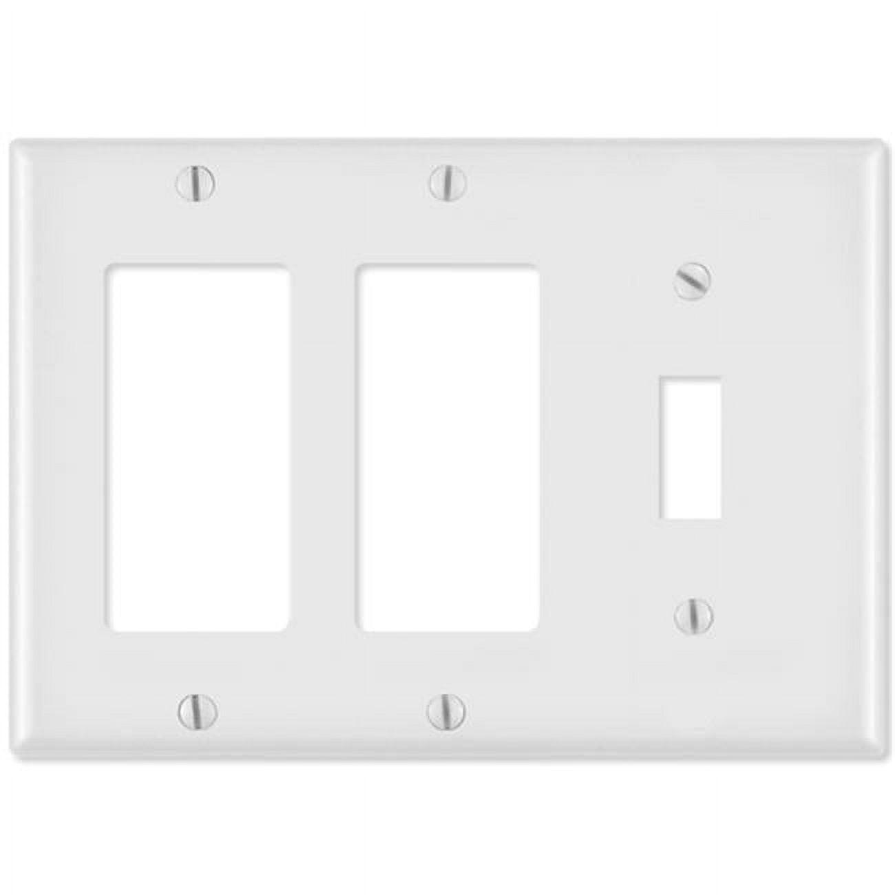 Leviton White 80431-00W 3-gang Thermoset Plastic Decorator/Toggle Wall Plate 1 pk