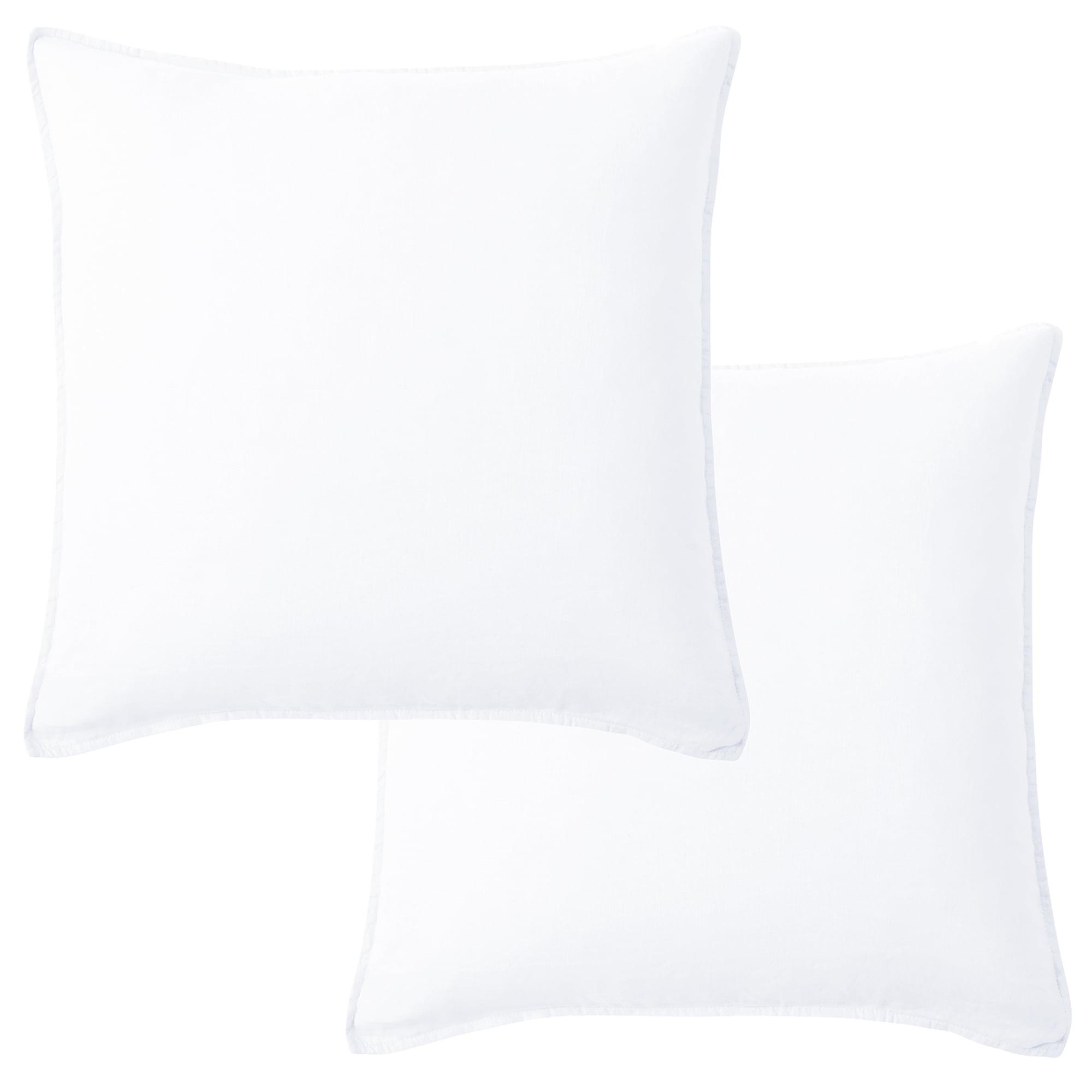 Washed Linen Square Decorative Pillow Cover Set - White 2pk - Levtex Home
