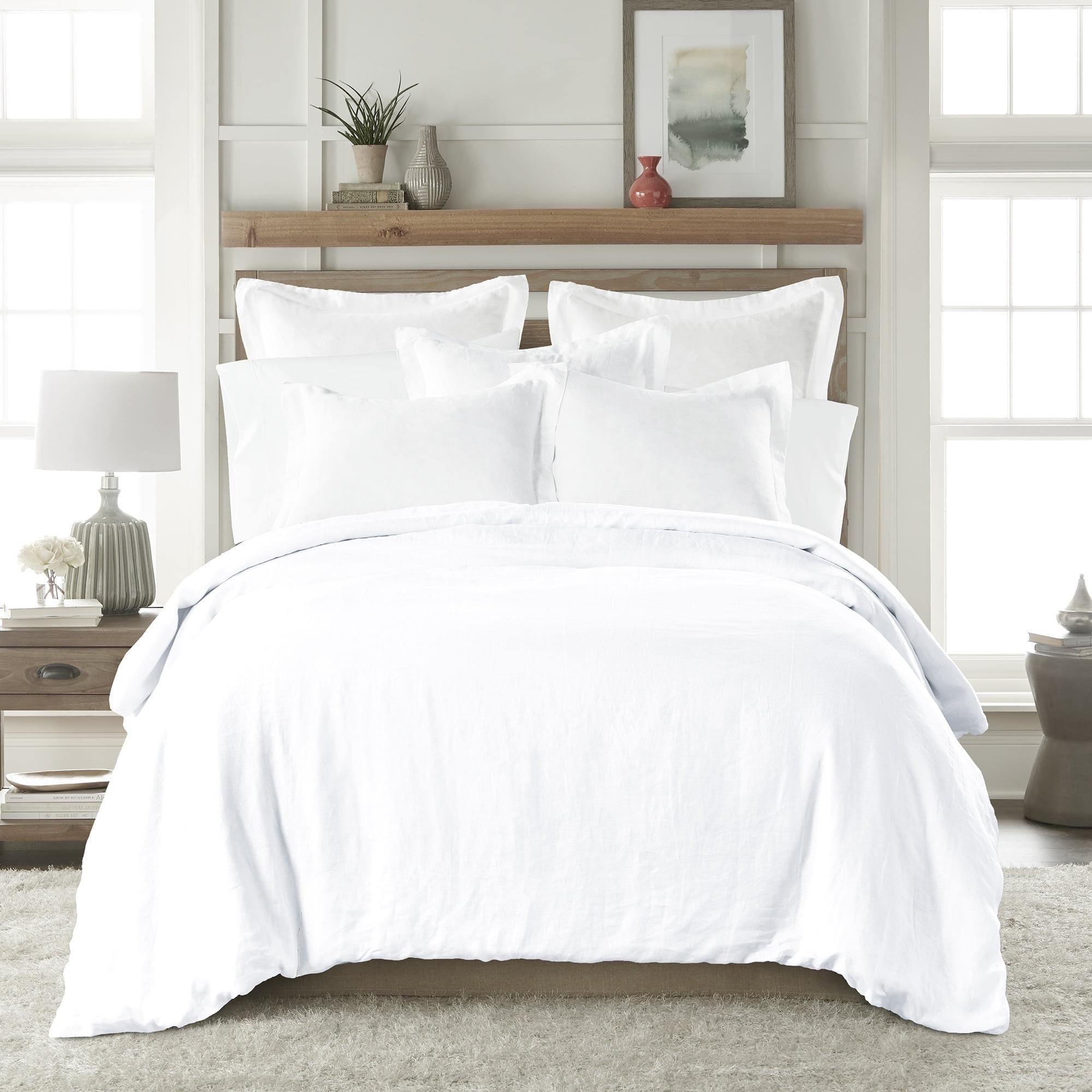 Washed Linen Full/Queen Duvet Cover - White - Levtex Home