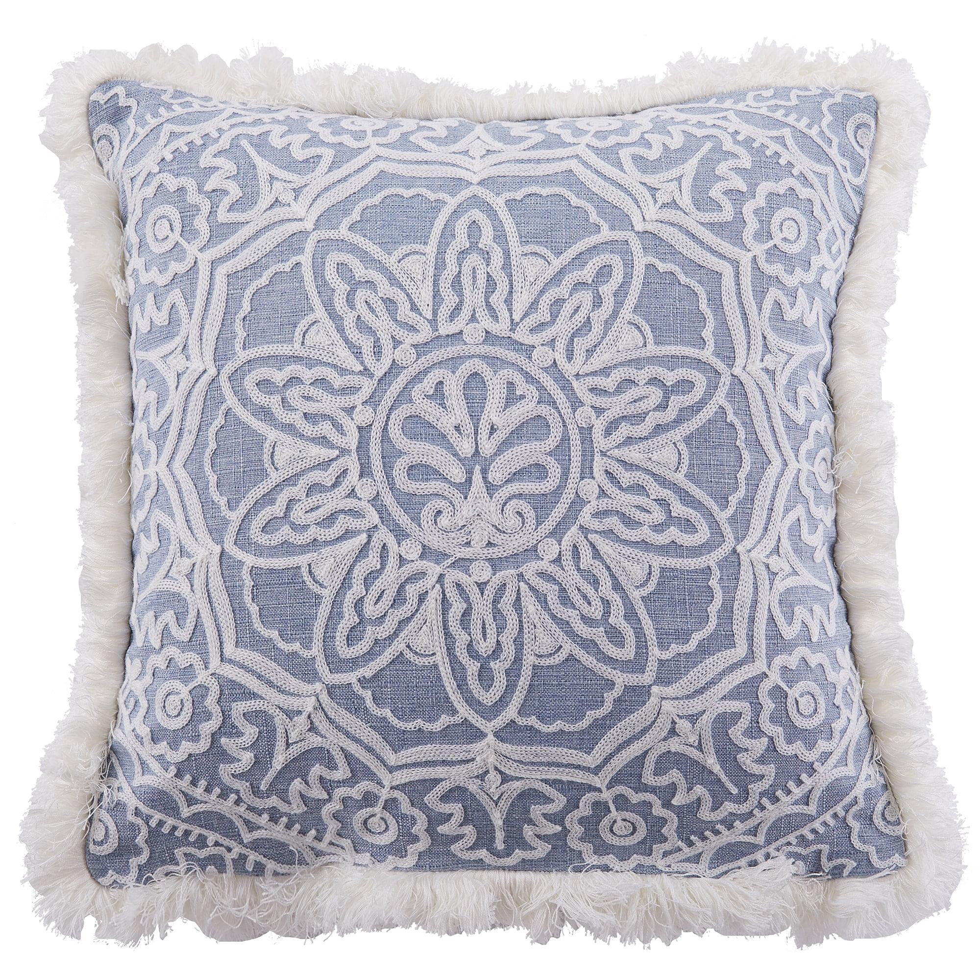 Bennett Embroidered Fringe Decorative Pillow - Villa Lugano by Levtex Home