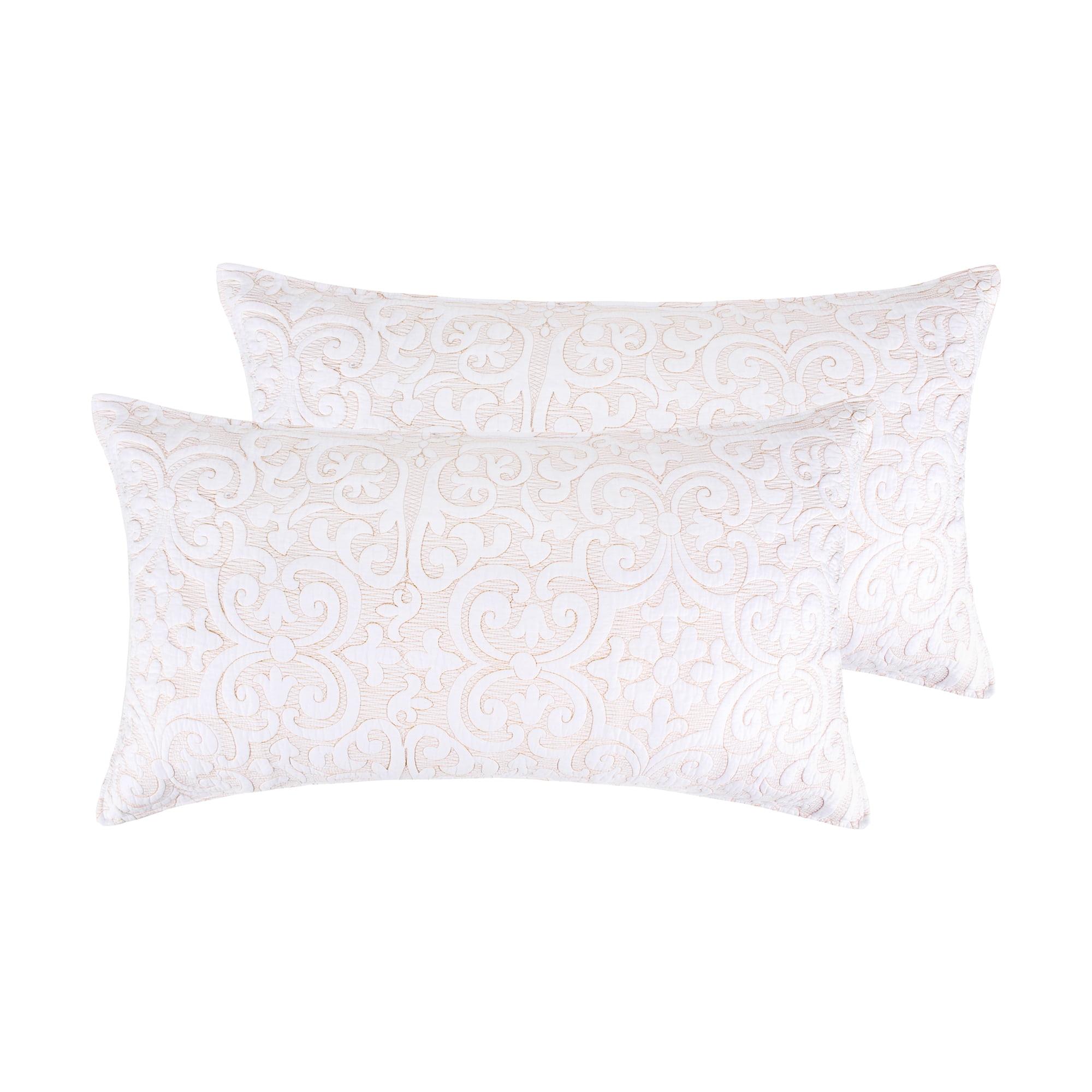 Sherbourne White and Taupe Quilted King Sham Set