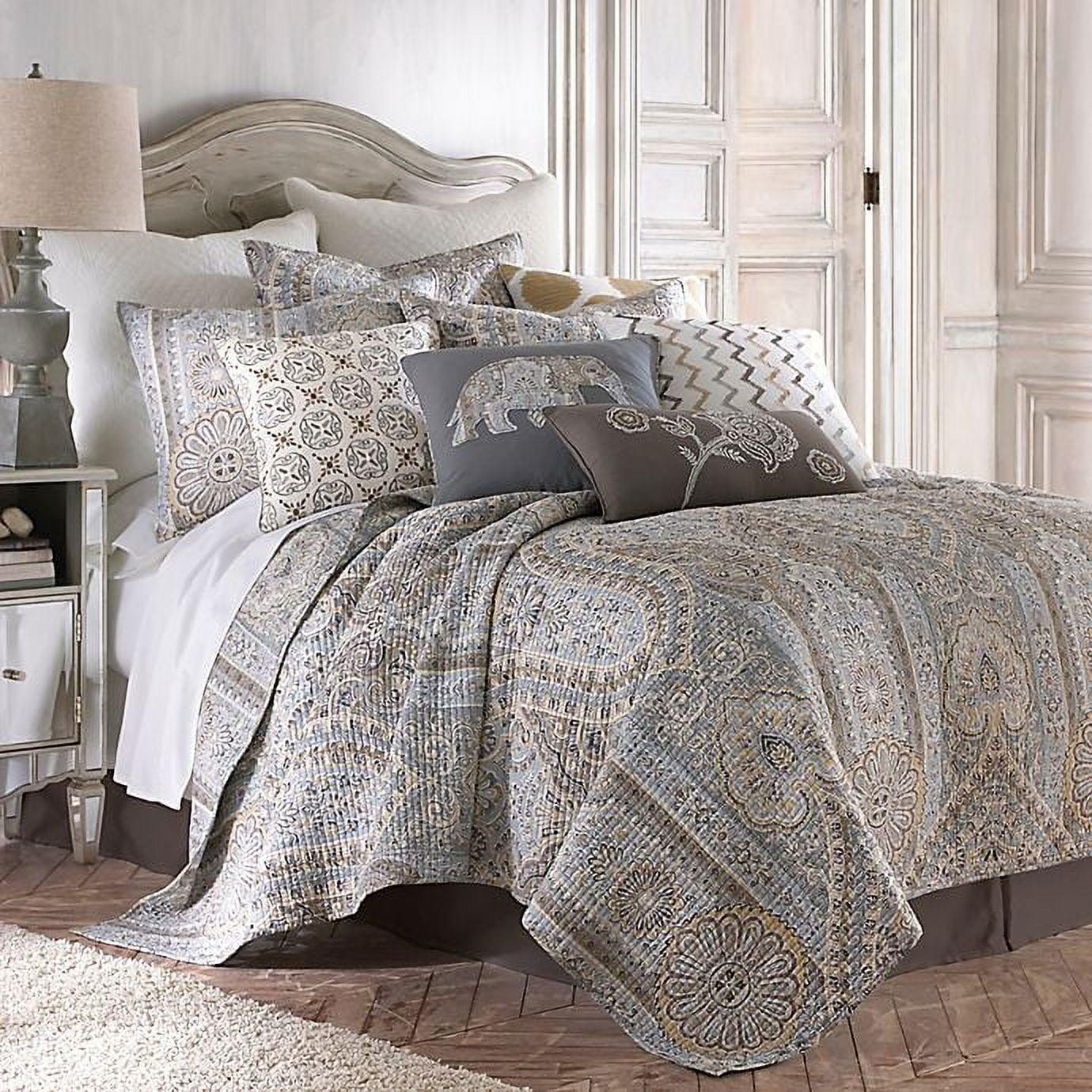 Casablanca Gray Cotton Reversible Full/Queen Quilt Set