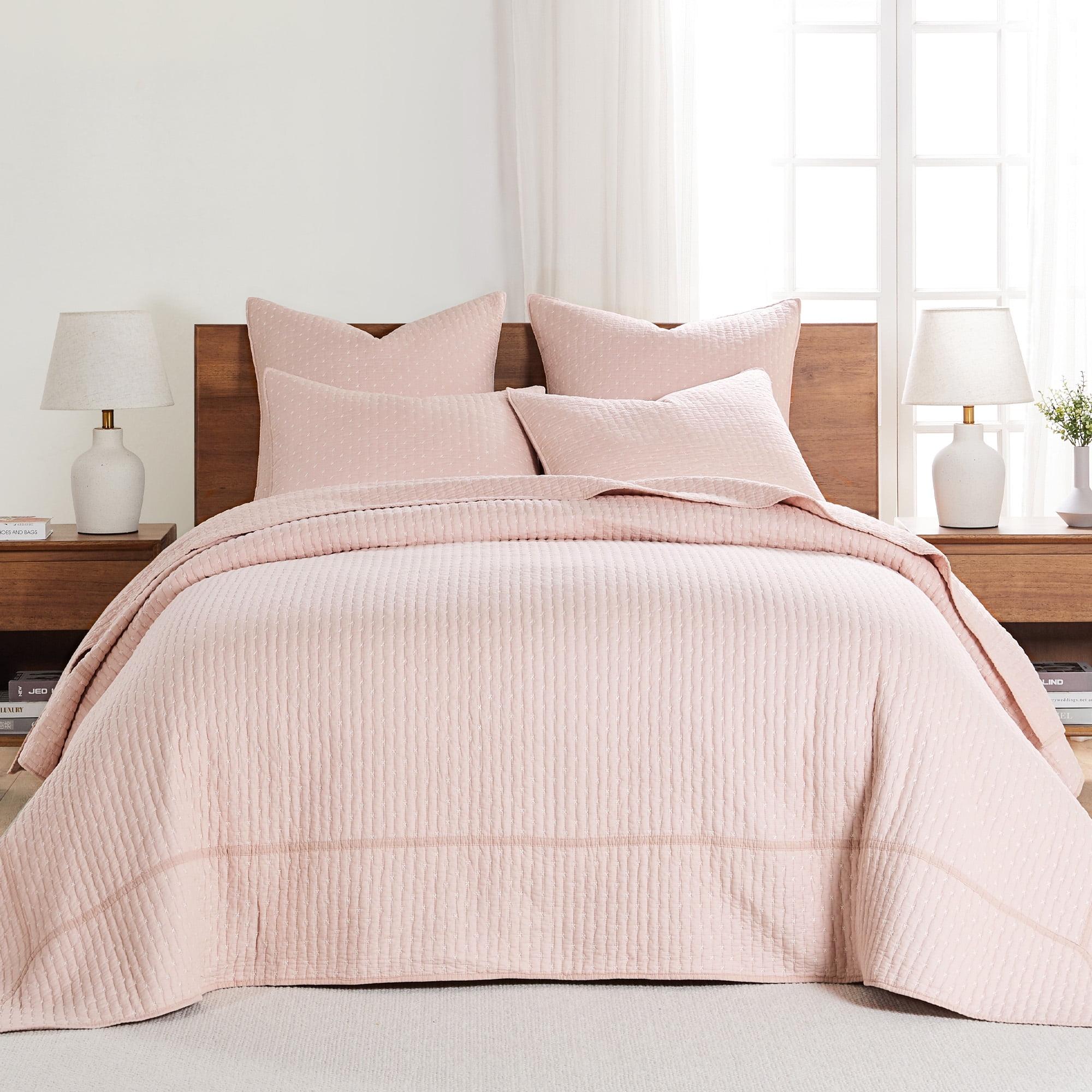 Blush Cotton Twin Reversible Bedspread Set