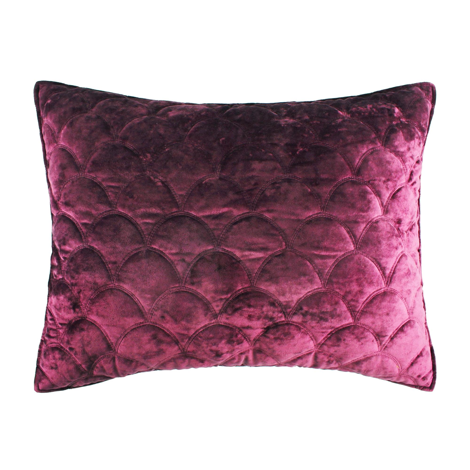 Plum Velvet Scallop Quilted Standard Sham