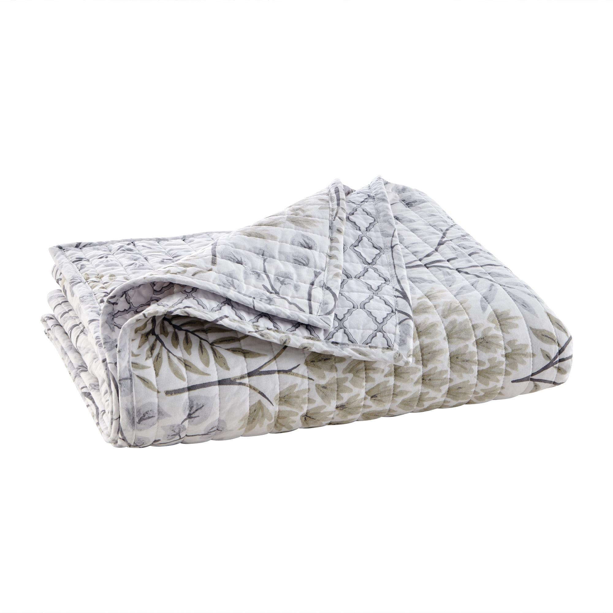 English Forest Natural Reversible Cotton Quilted Throw