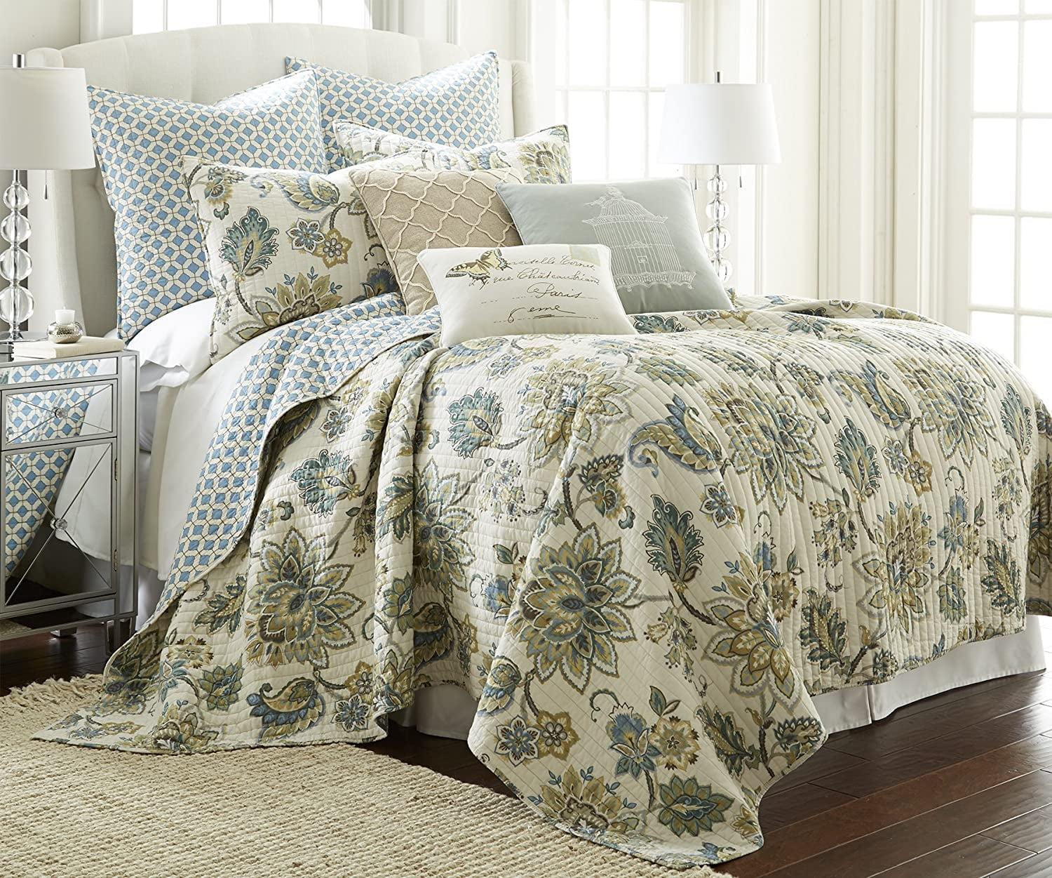 Palladium Grey Floral Quilt Set - Levtex Home