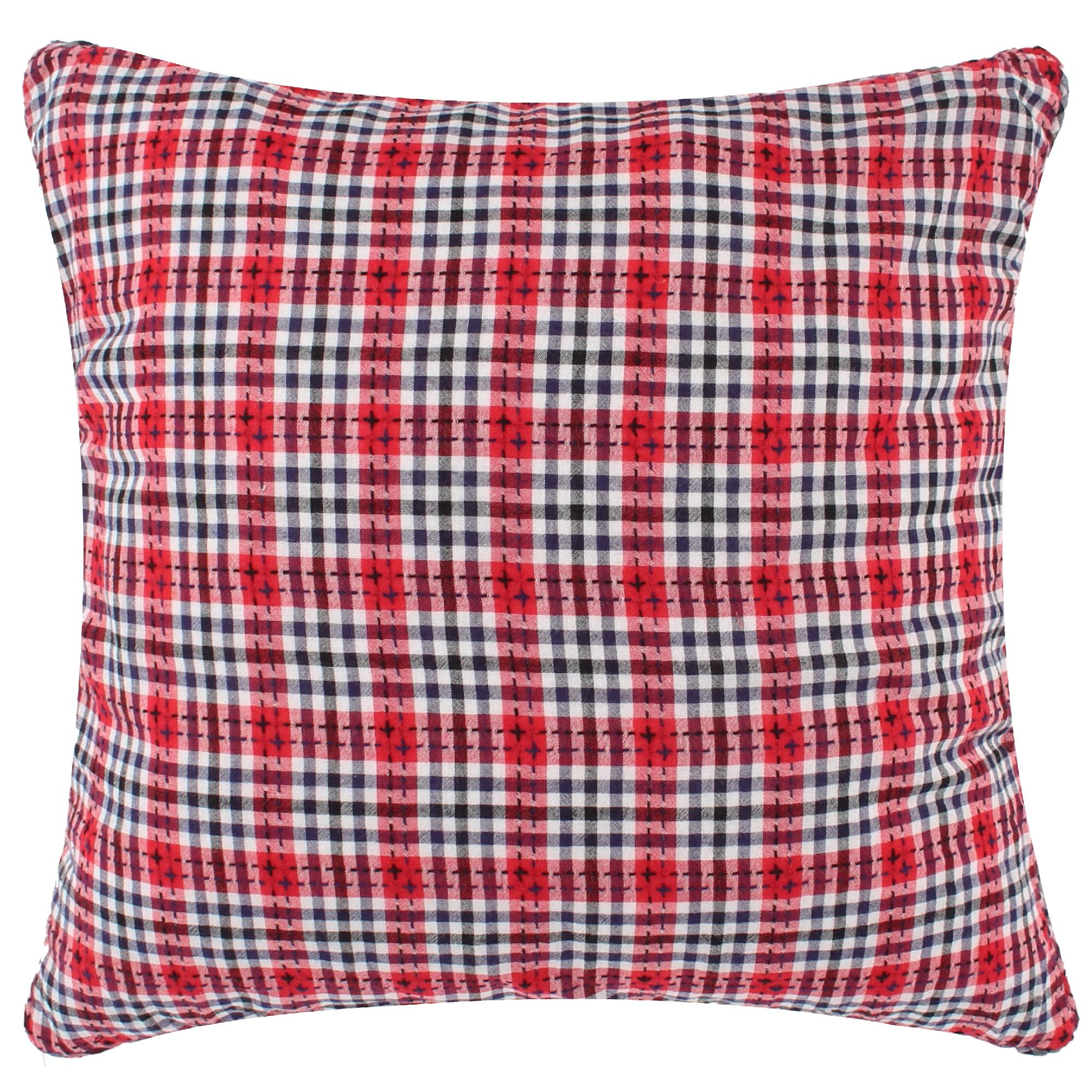 Americana Plaid Stitched Decorative Pillow - Levtex Home