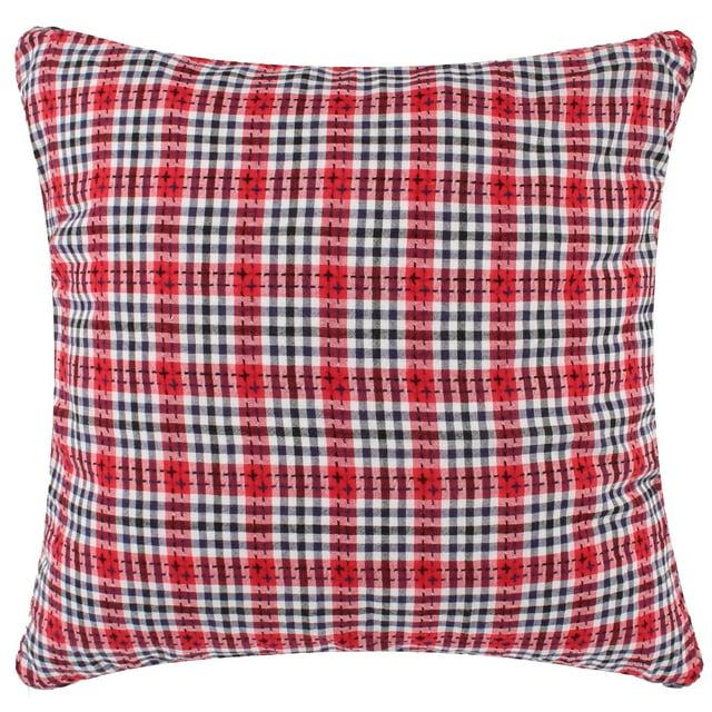 Americana Plaid Stitched Decorative Pillow - Levtex Home