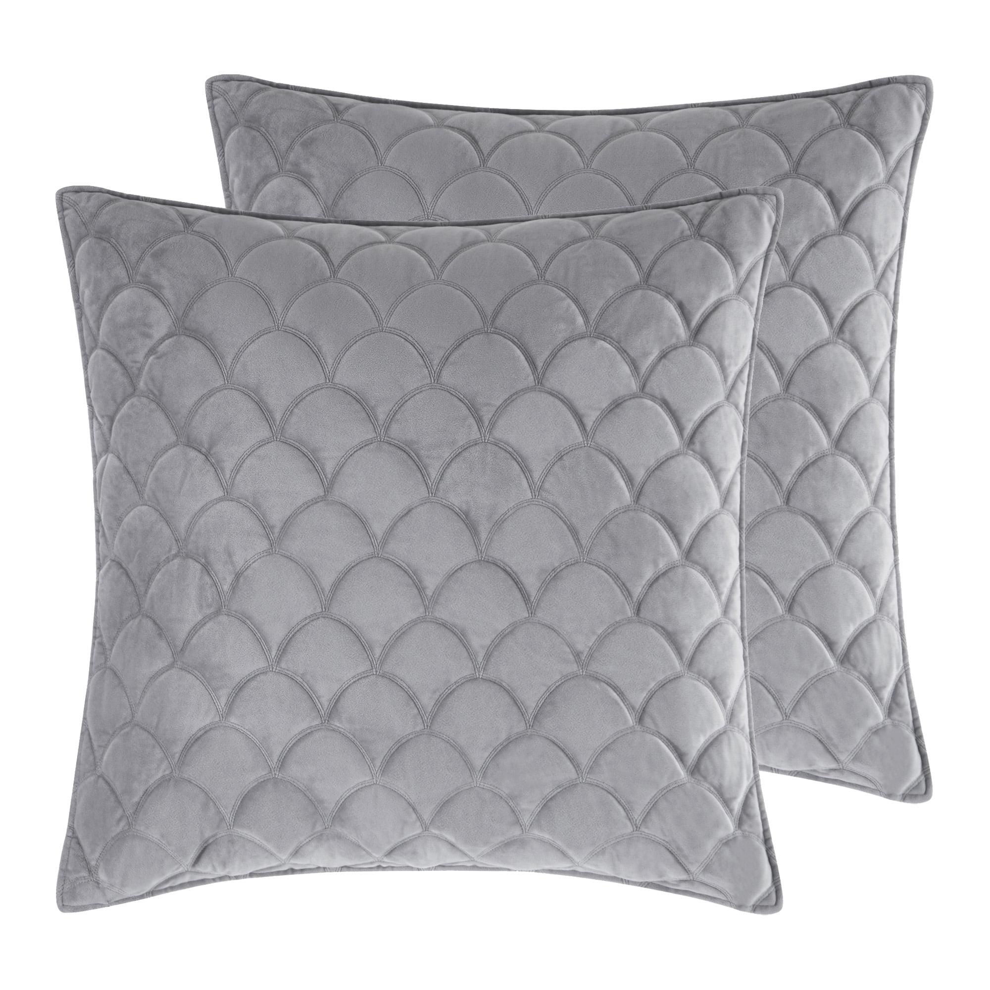 Light Grey Velvet Euro Sham - Set of 2 - Levtex Home