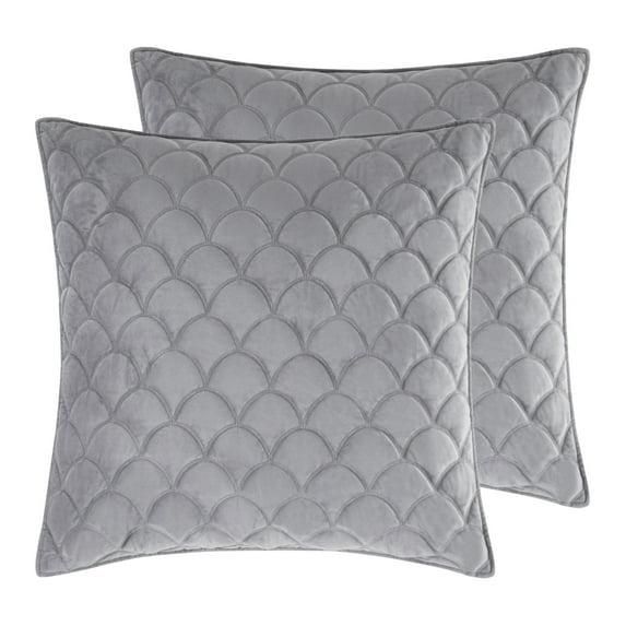Light Grey Velvet Euro Sham - Set of 2 - Levtex Home