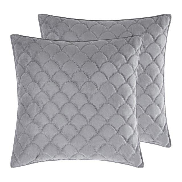 Light Grey Velvet Euro Sham - Set of 2 - Levtex Home