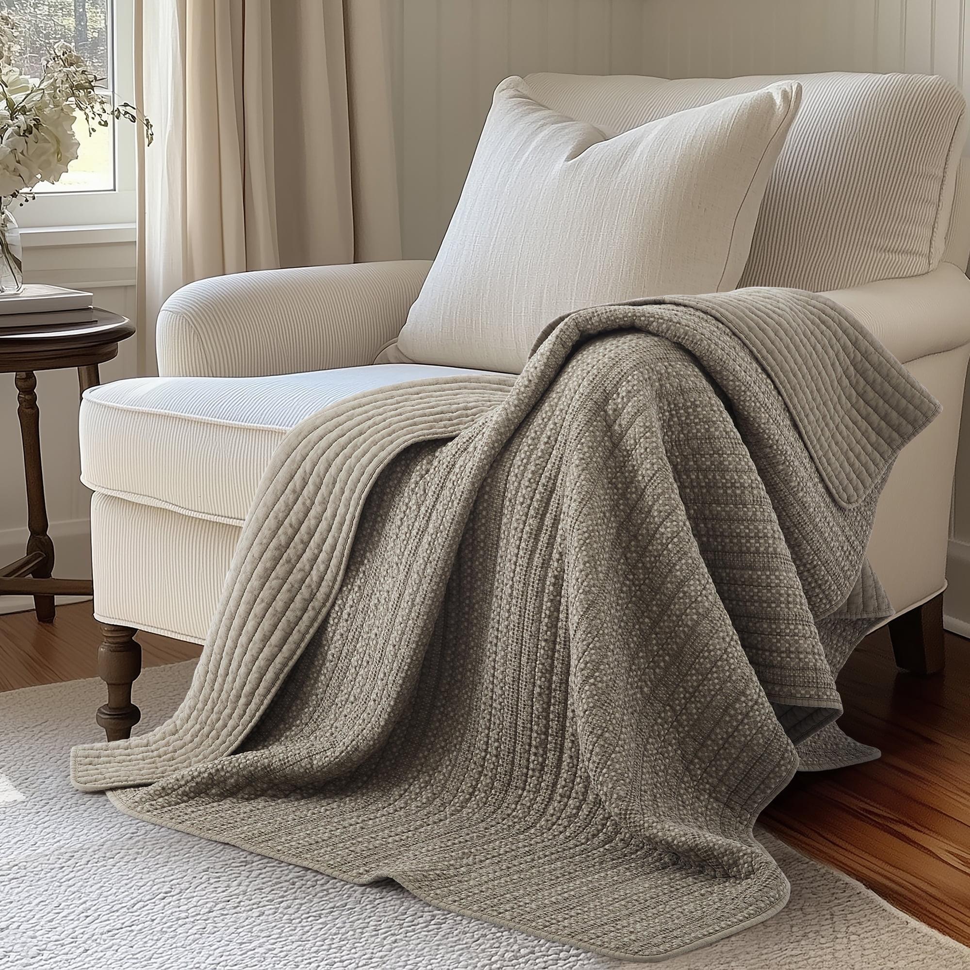 Loden Taupe Quilted Throw - Levtex Home