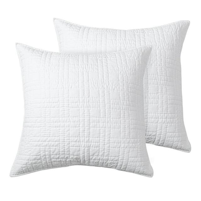 Melange Stitch White Euro Sham Set of 2 - Levtex Home