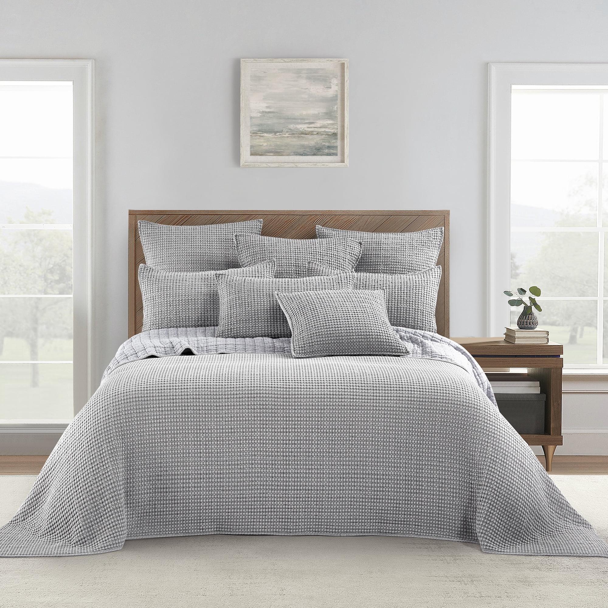 Gray Twin Reversible Microfiber Bedspread Set