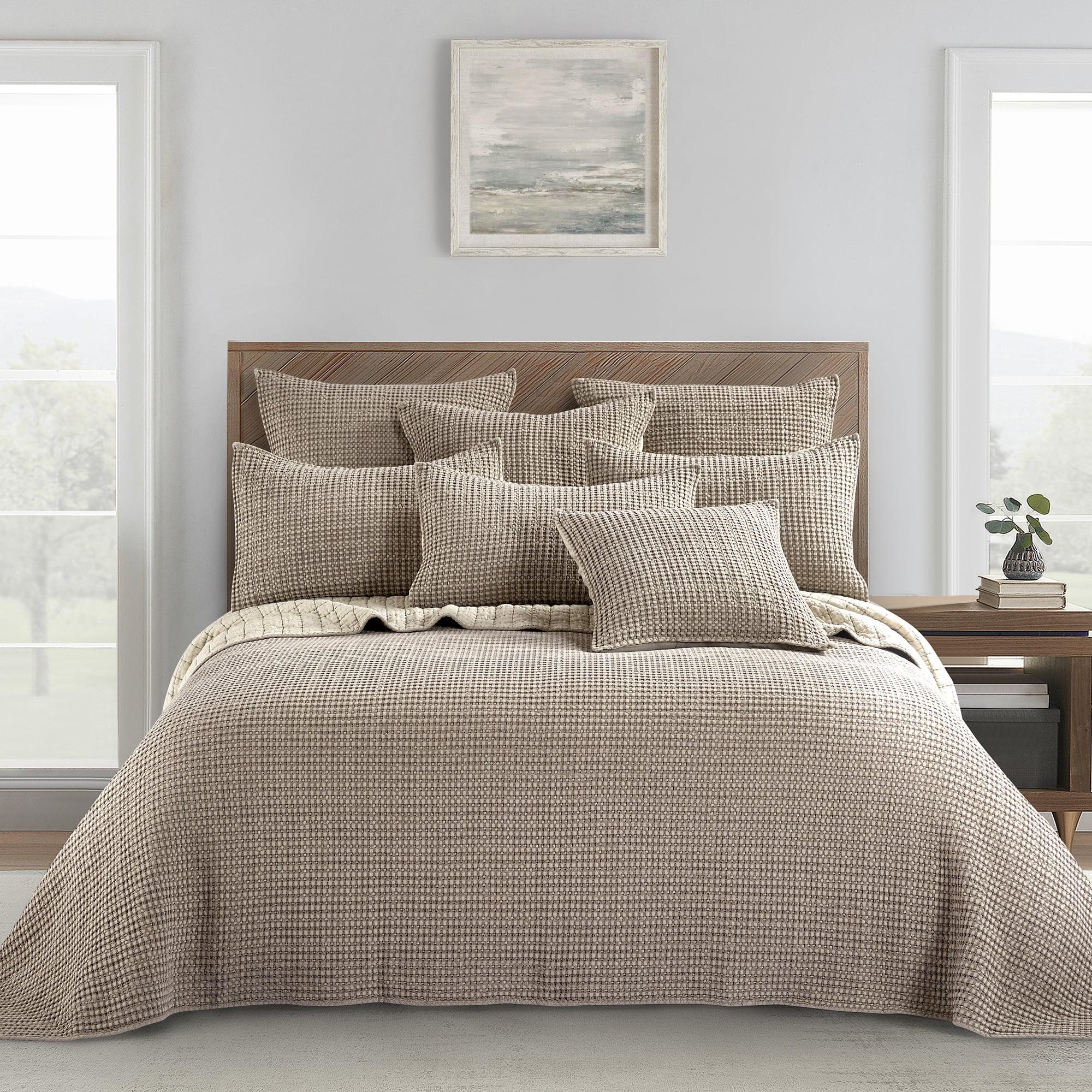 Taupe Twin Reversible Microfiber Bedspread Set