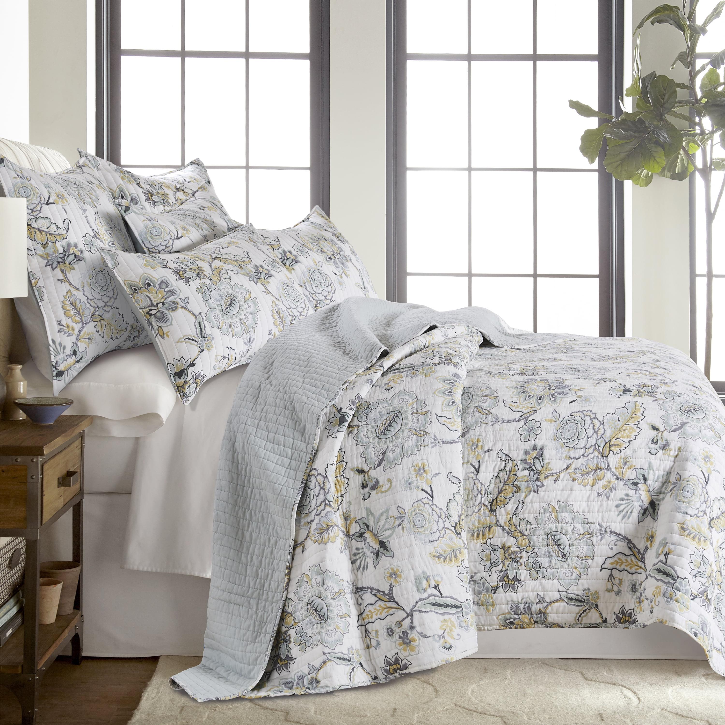 Ophelia Spa Floral Cotton Twin Reversible Quilt Set