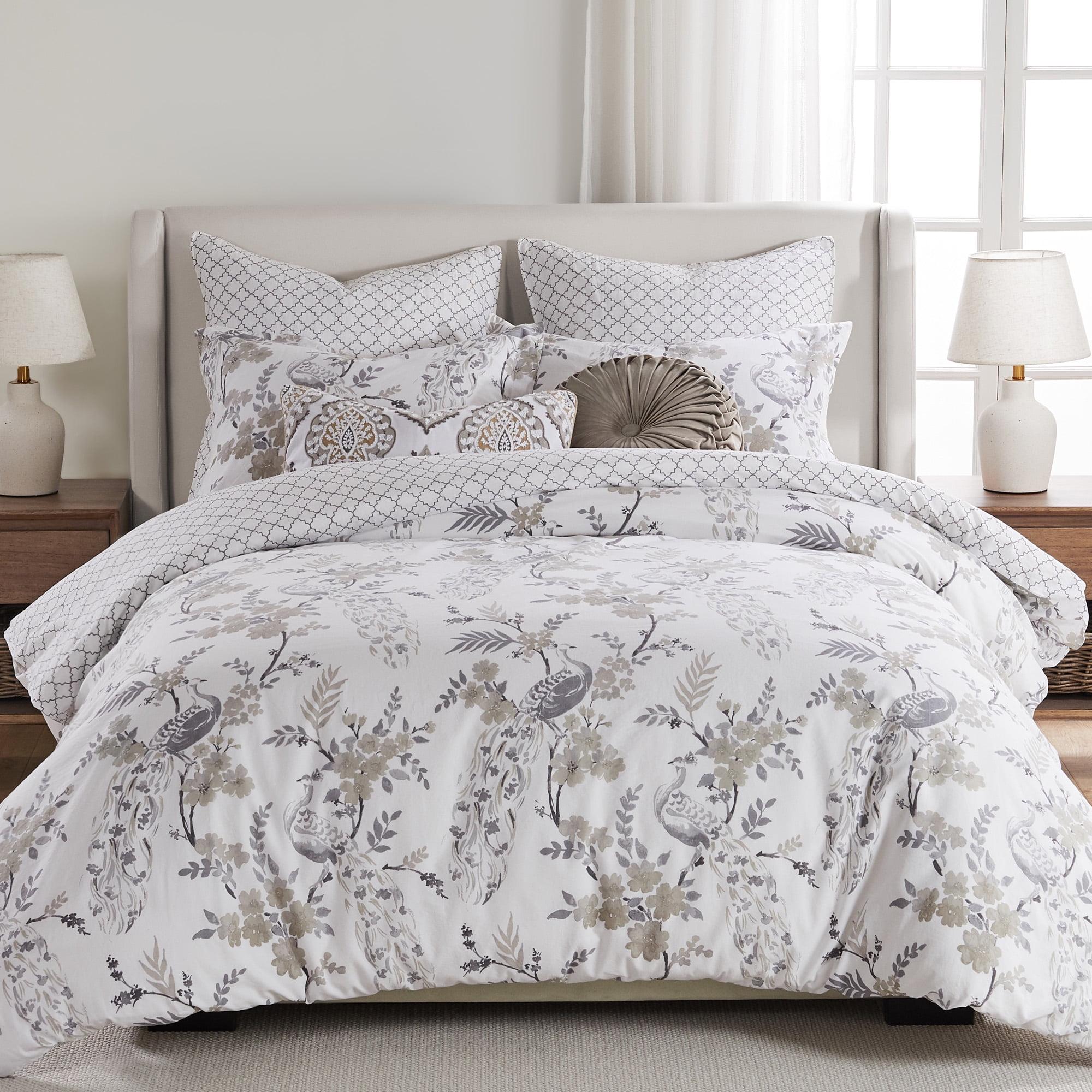 Twin/Twin XL Grey and Taupe Cotton Bedspread Cover Set