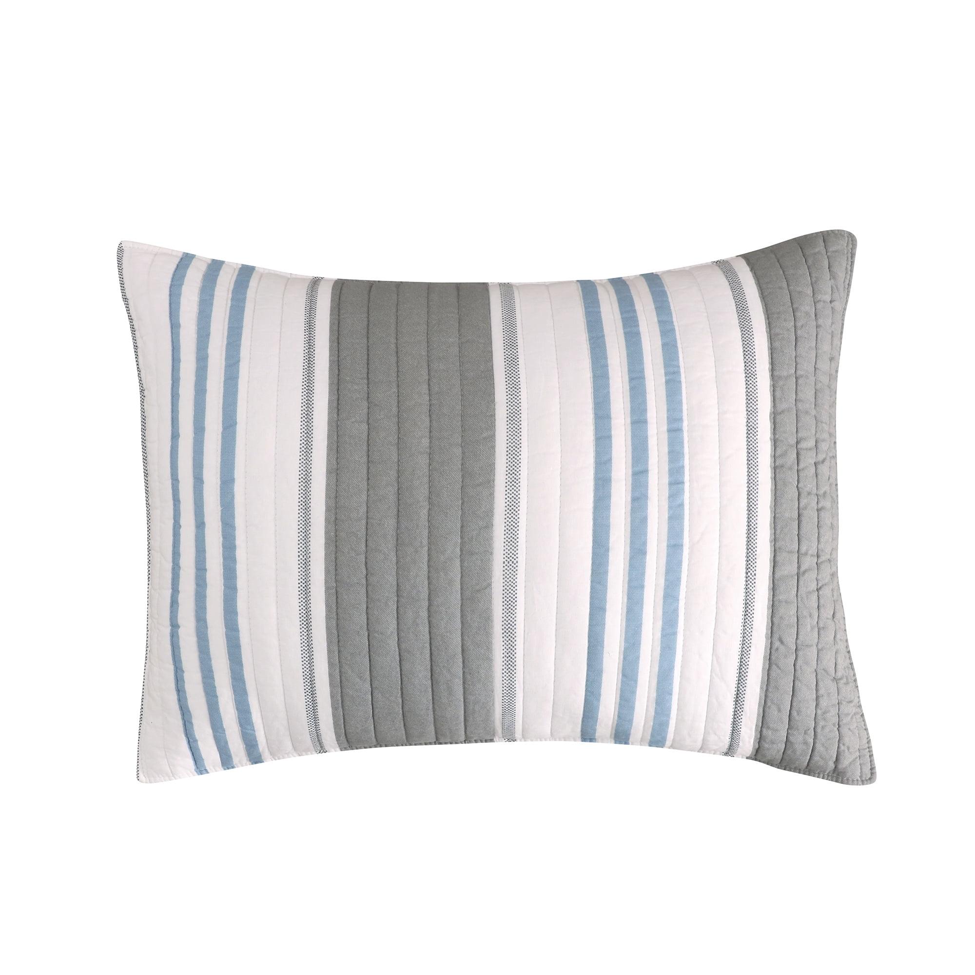 Provincetown King Sham - Grey, Blue, White - Levtex Home