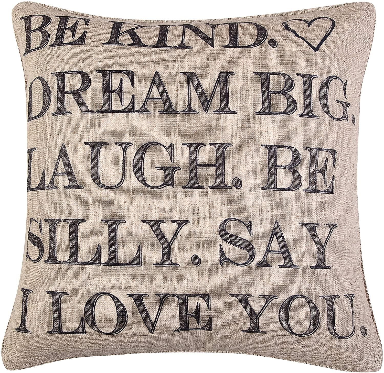 Santa Fe  - Be Kind Linen Decorative Pillow - Tan and Black - Levtex Home