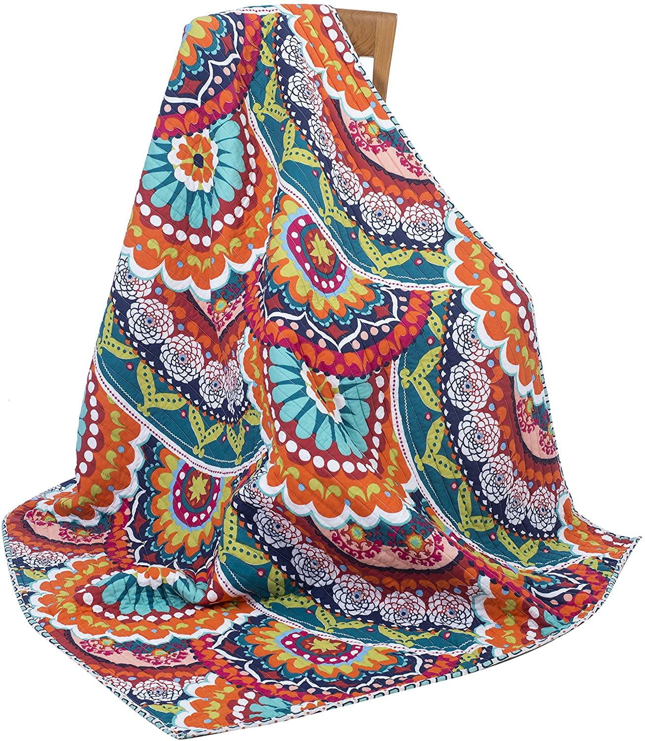 Serendipity 50" x 60" Quilted Throw - Multicolor - Levtex Home
