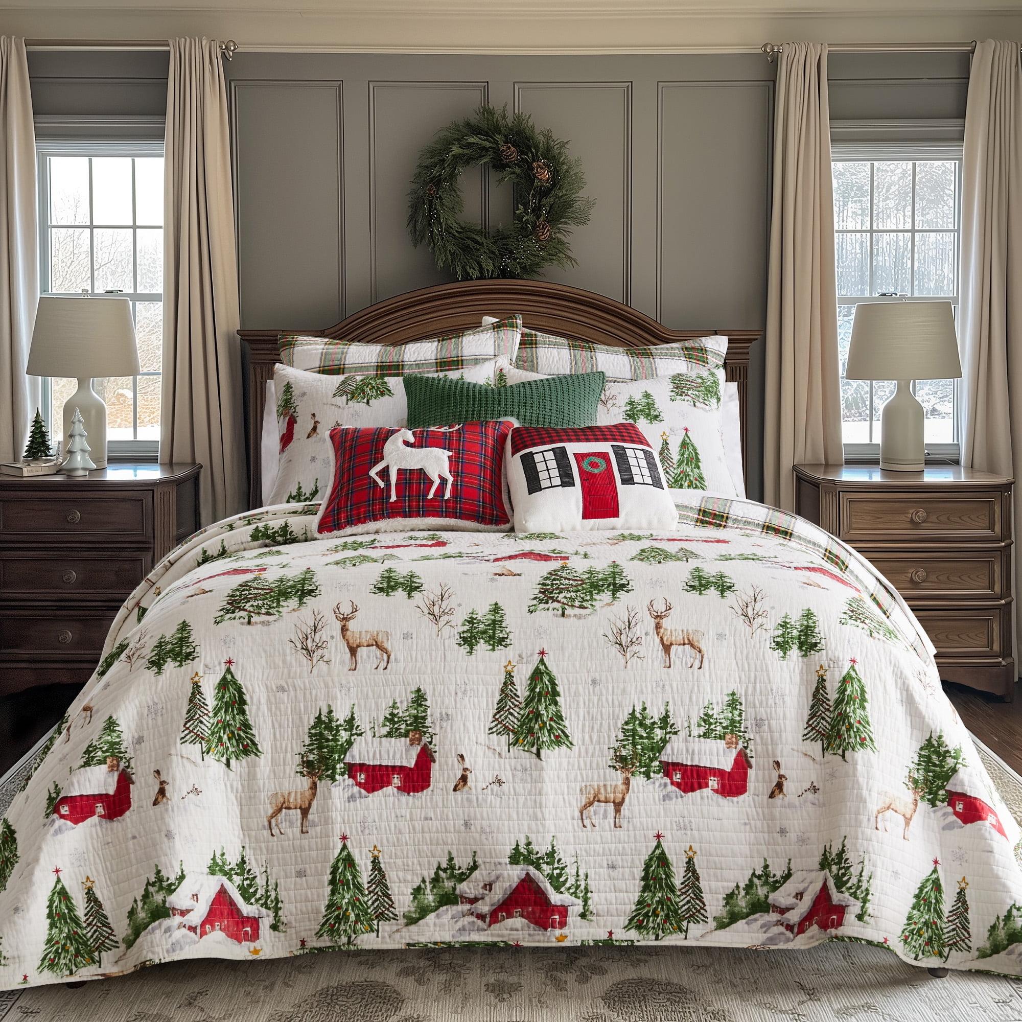 Tatum Pines Queen Cotton Reversible Bedspread Set