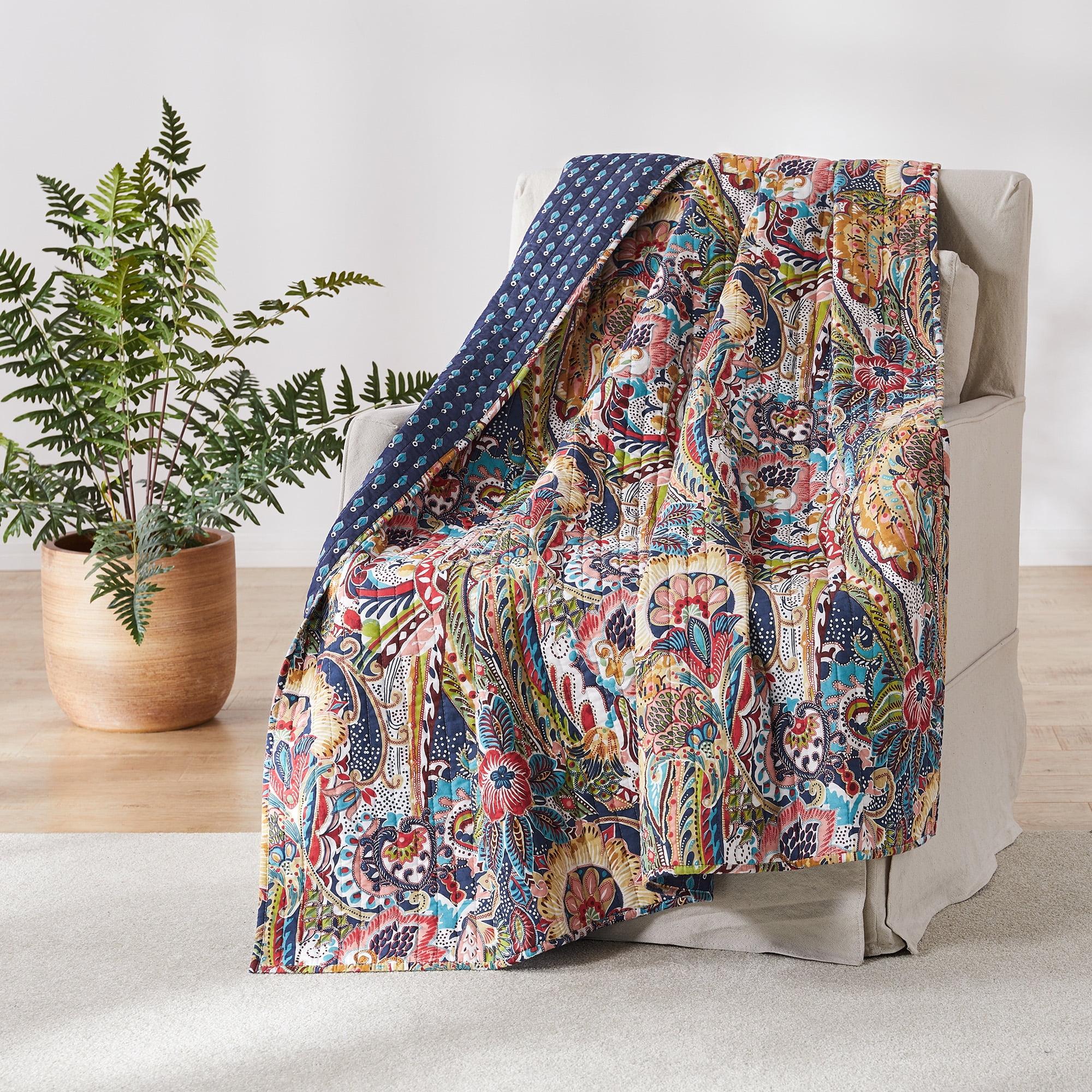 Nanette Multicolor Cotton Reversible Quilted Throw