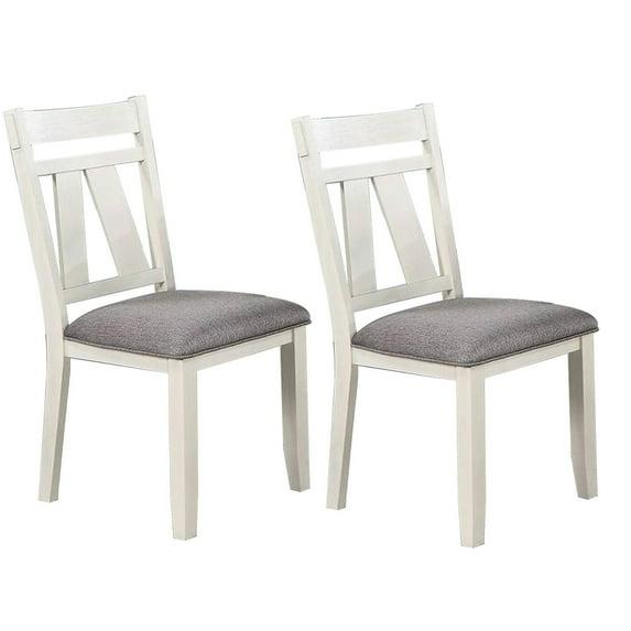 24 in. Lexi Padded Seat Classic Dining Side Chair, Gray & White - Set of 2