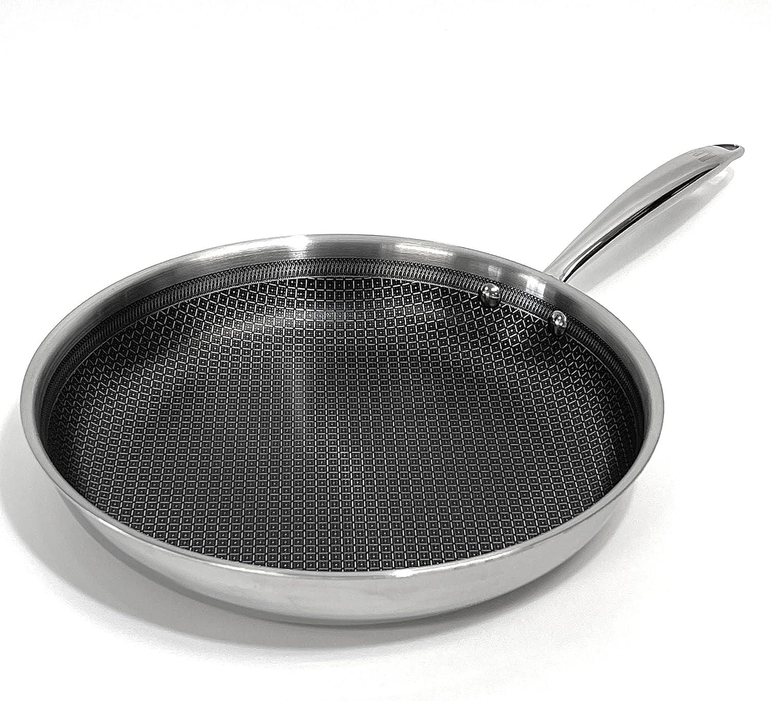 Tri-Ply Stainless Steel Nonstick 12" Frying Pan with Lid