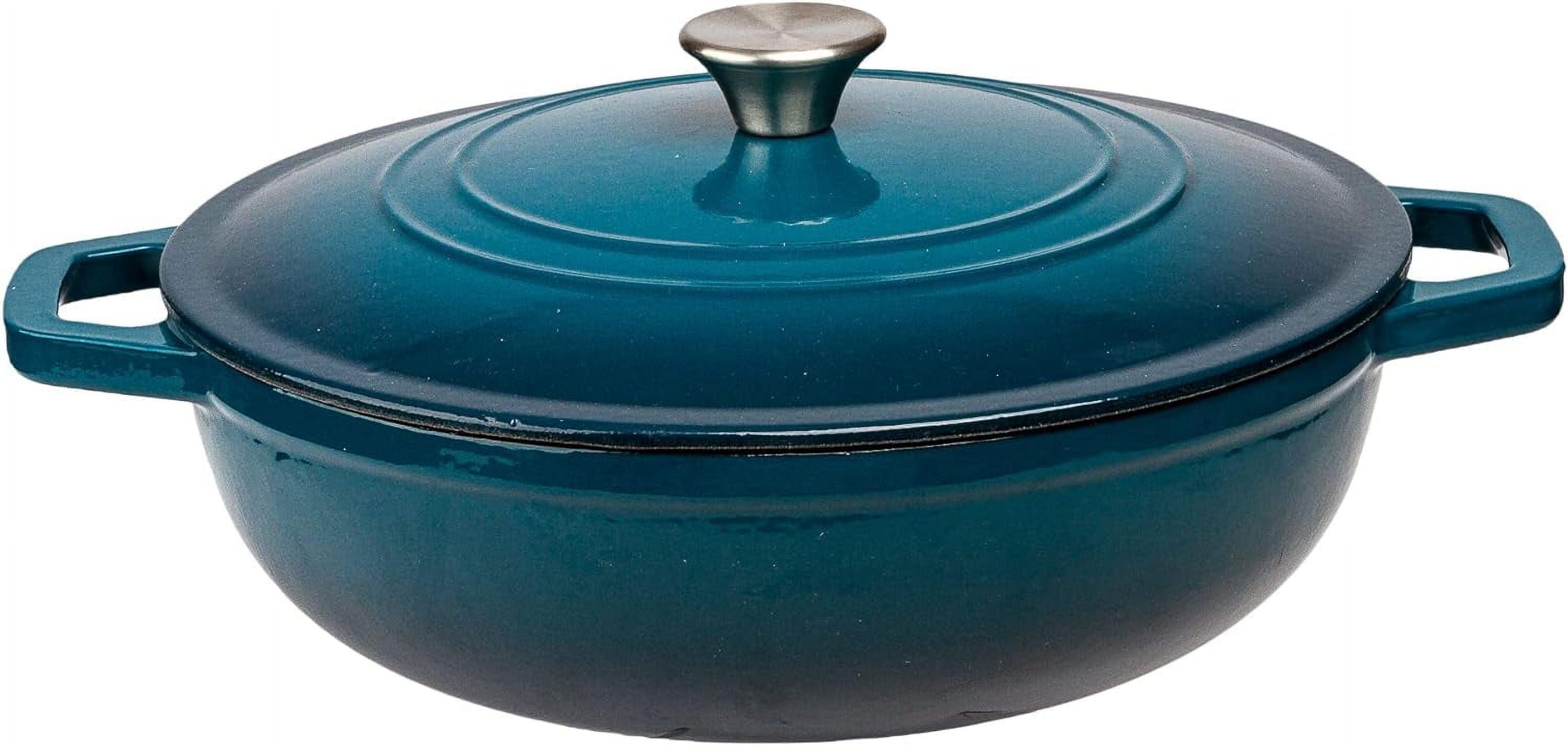 Dark Teal Enameled Cast Iron 5 Qt. Dutch Oven Braiser