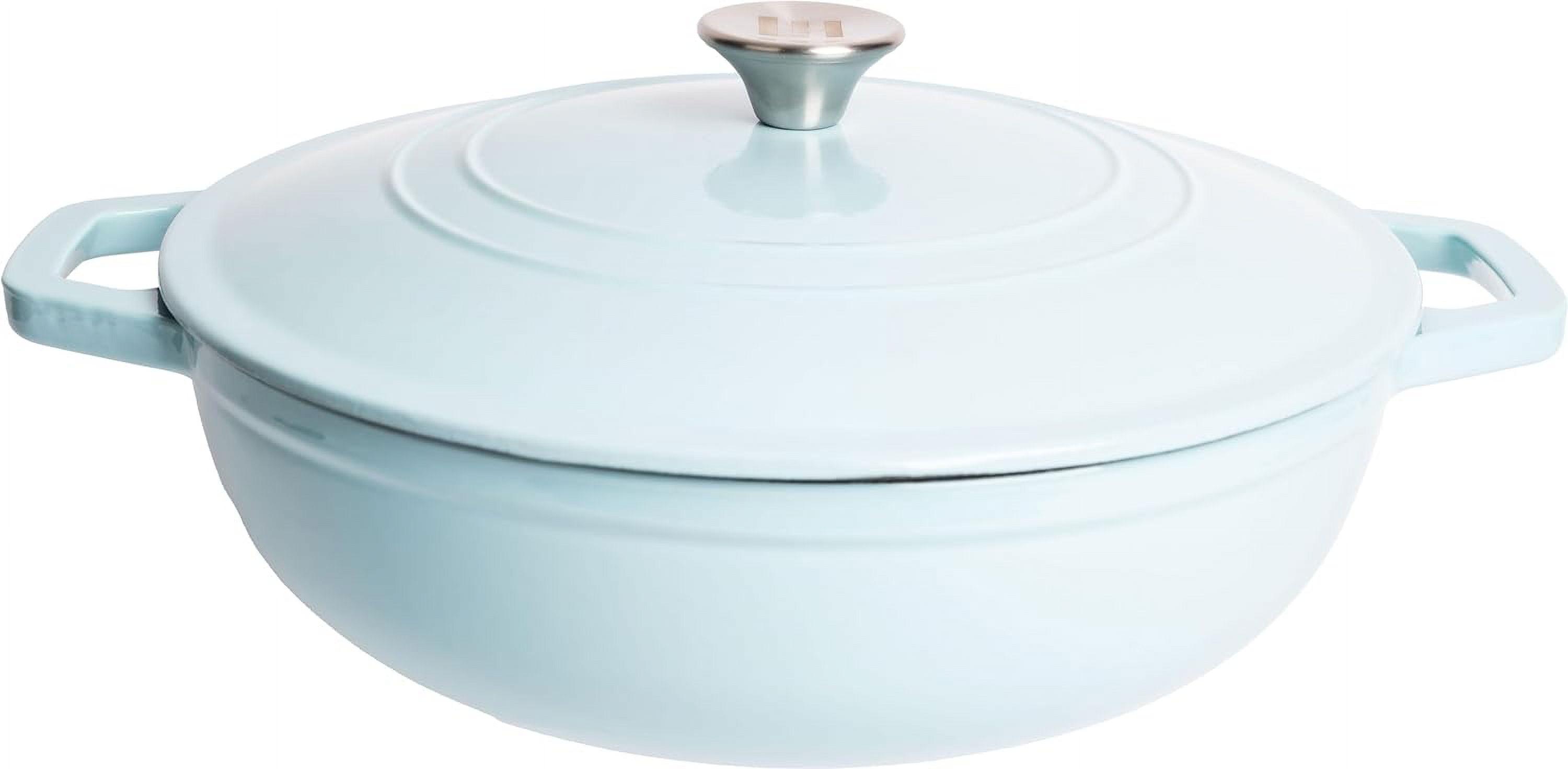 Lexi Home 5-Qt Enameled Cast Iron Dutch Oven with Lid & Loop Handle, Light Blue