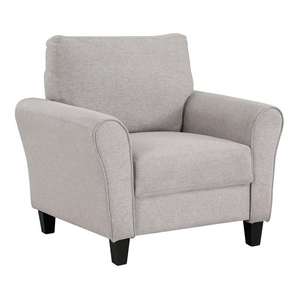 Ellery Sand Upholstered Accent Chair with Wood Frame