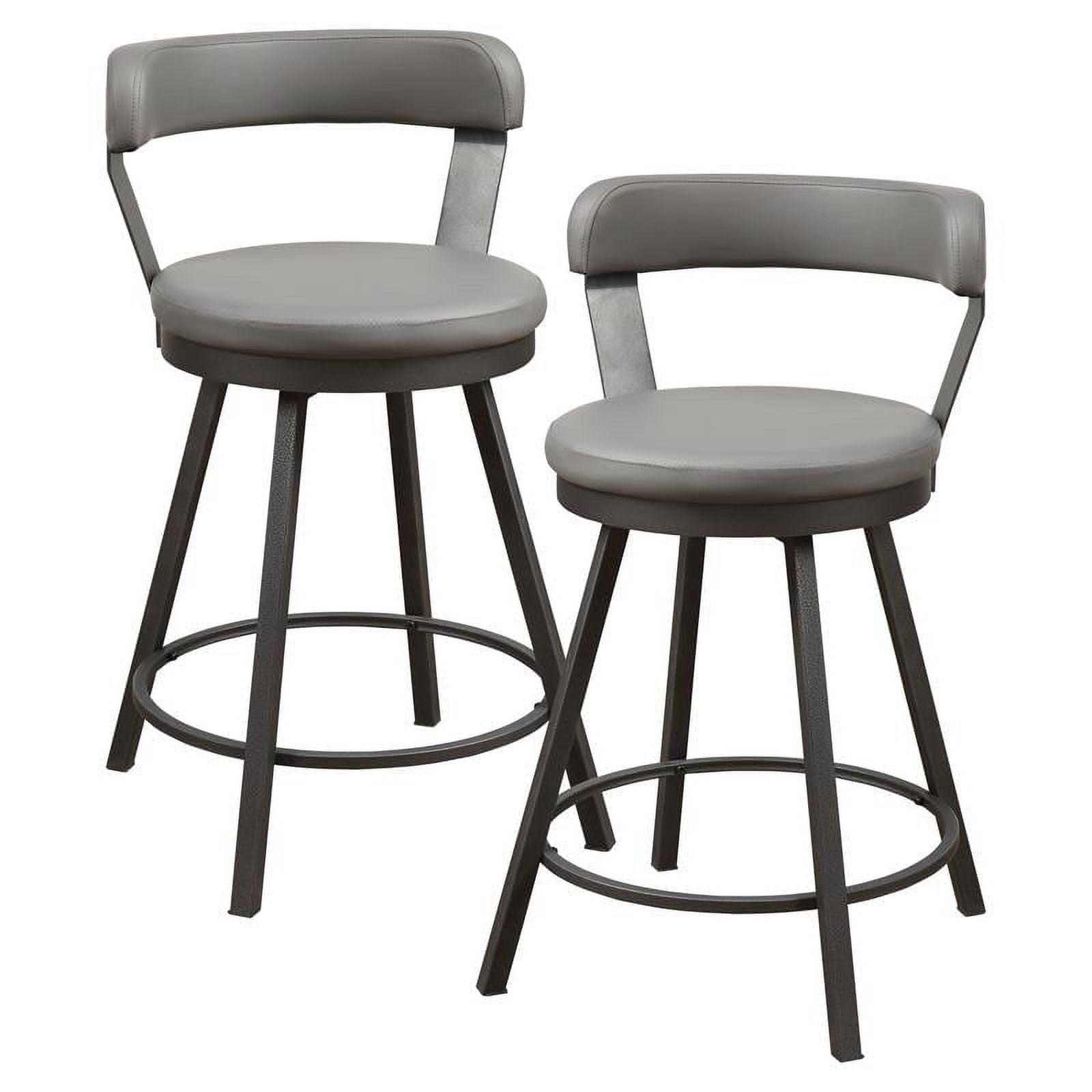 Lexicon Appert Metal Counter Height Swivel Stools in Dark Gray (Set of 2)